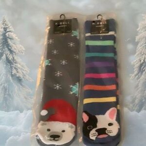 K. BELL socks holiday & doggie NWT nice Christmas gift or grab bag 2 pai…